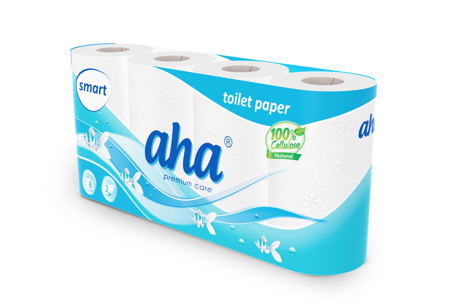 Papier toaletowy AHA Smart biały 2 w. 8 szt