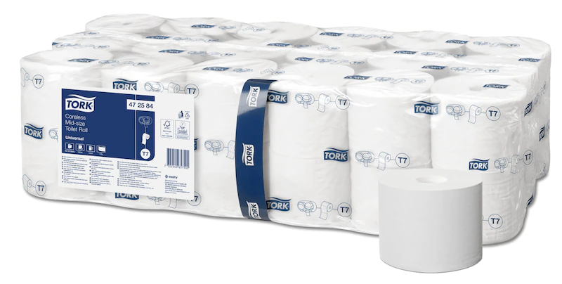 Tork papier toaletowy Mid-size bez gilzy w jakości Universal –1-warstwowy 472584